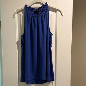 J. Crew Royal Blue Ruffle Neck Blouse